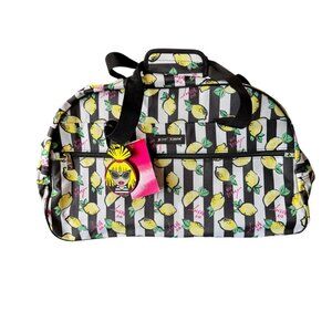 BESTY JOHNSON lemon print wheeled duffle bag NEW WITH TAGS